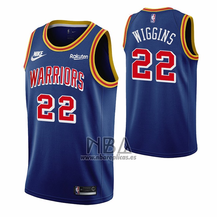 Camiseta Golden State Warriors Andrew Wiggins NO 22 75th Anniversary Azul